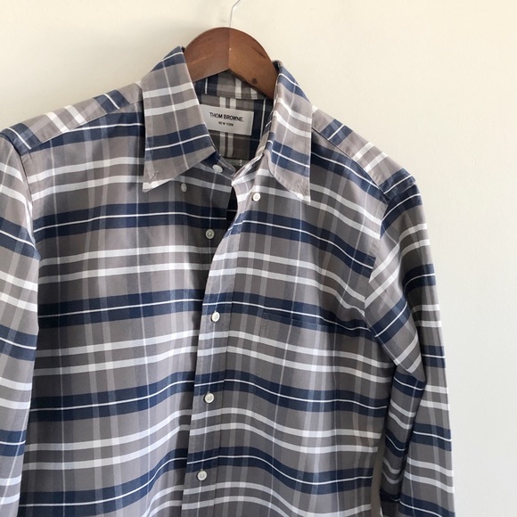 Thom Browne Plaid Button Down Shirt Size 2 / Med - Picture 3 of 7